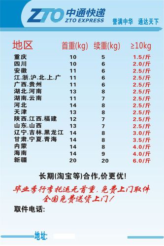 中通快递发货怎么收费？-第3张图片-陕西物流货运